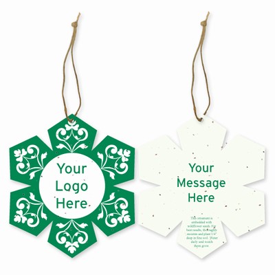 Grow-A-Note® Customizable Plantable Snowflake Ornaments - Swirl